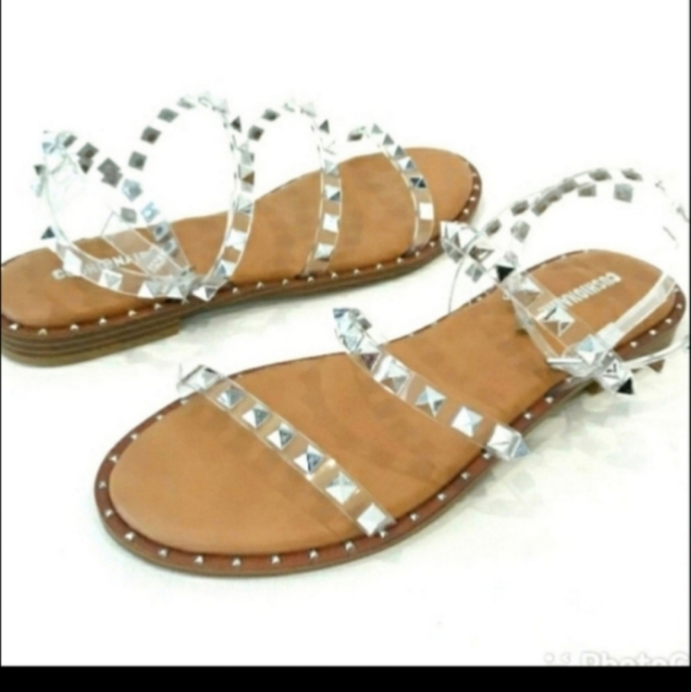 Studded Silver Sandals - Picture 6 of 9